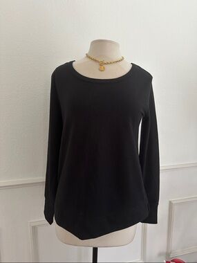Old Navy Black Long-Sleeve Scoop Neck Top